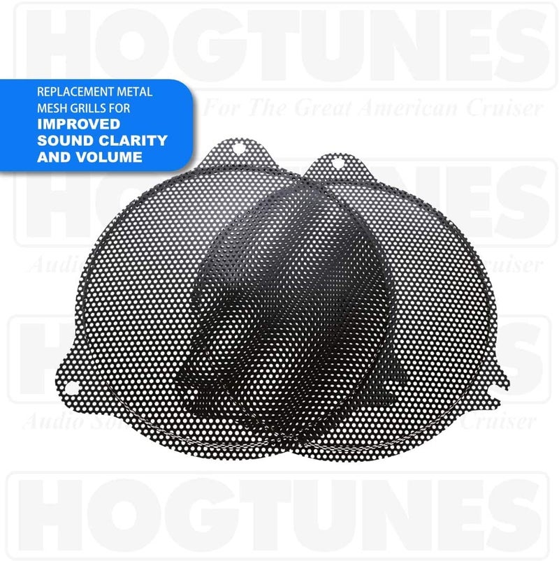 Hogtunes SG RM GRILL Front Speaker Grills (2 Pack), Fits 2014-2024 Harley-Davidson Motorcycles